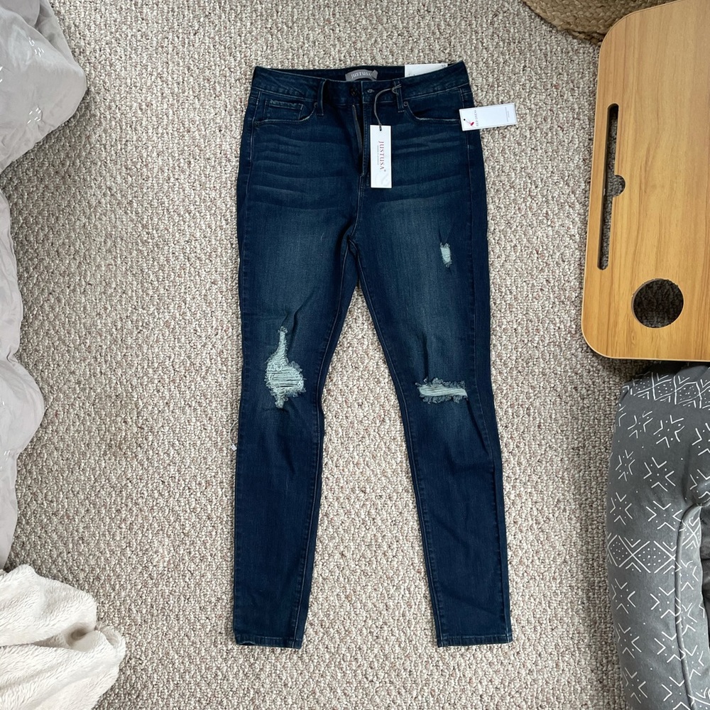 Just USA - High Rise Ripped Skinny Jeans - Size 10